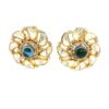 Gehna Jaipur Moissanite Polki & Blue Sapphire Studded Earring Made In 925 Silver For Girls & Women PJ-1001