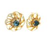 Gehna Jaipur Moissanite Polki & Blue Sapphire Studded Earring Made In 925 Silver For Girls & Women PJ-1001 - Image 3
