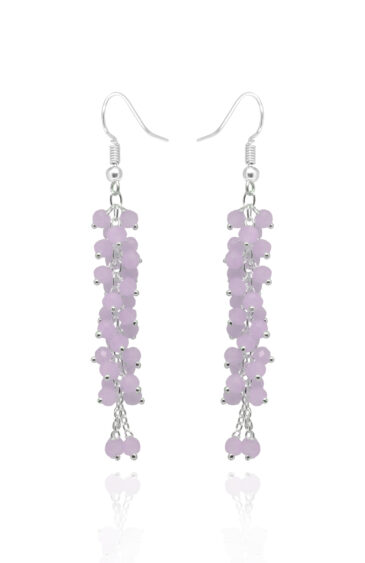 Gehna Jaipur Rose Quartz Color Zircon Bead Earrings For Girls & Women CE-1081