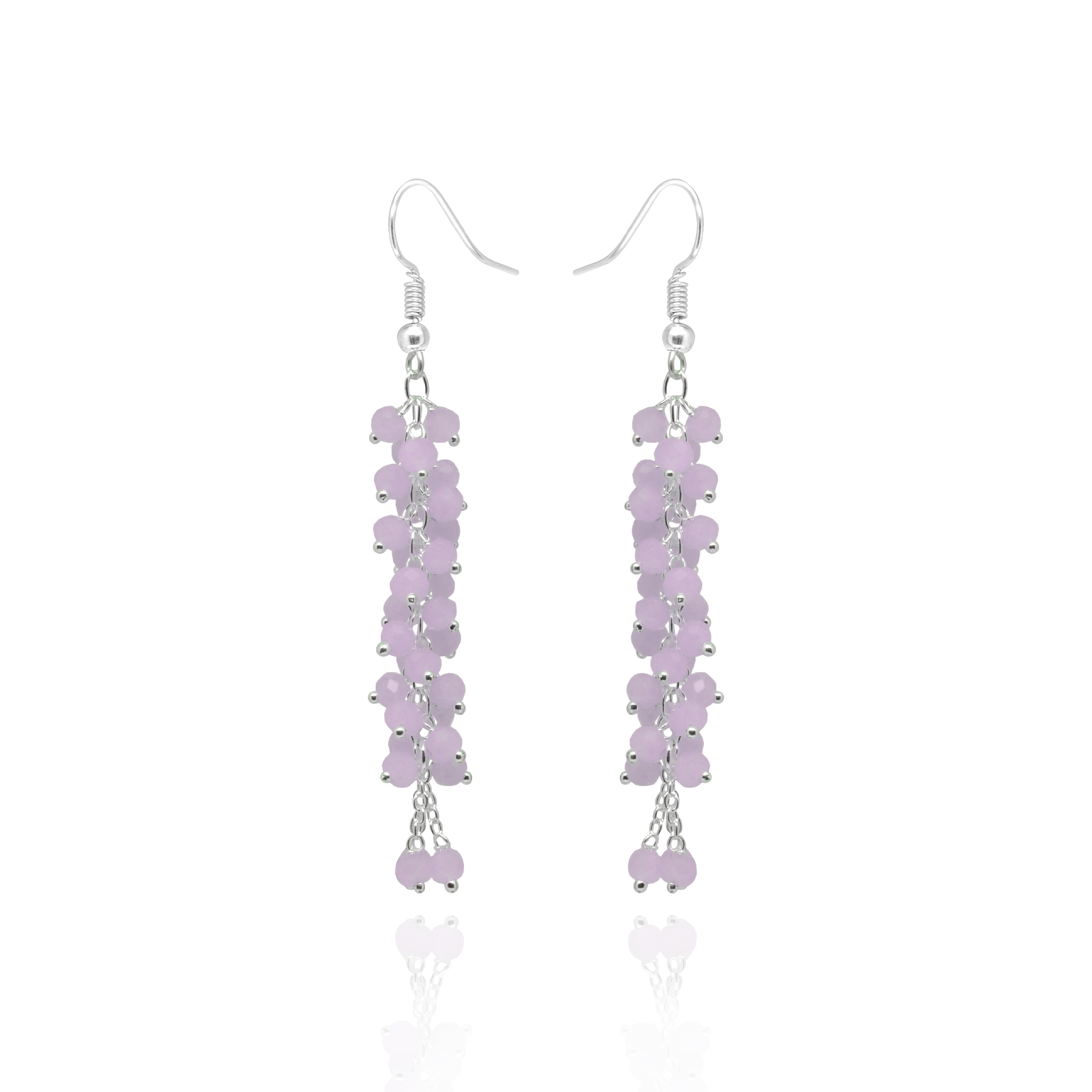 Gehna Jaipur Rose Quartz Color Zircon Bead Earrings For Girls & Women CE-1081