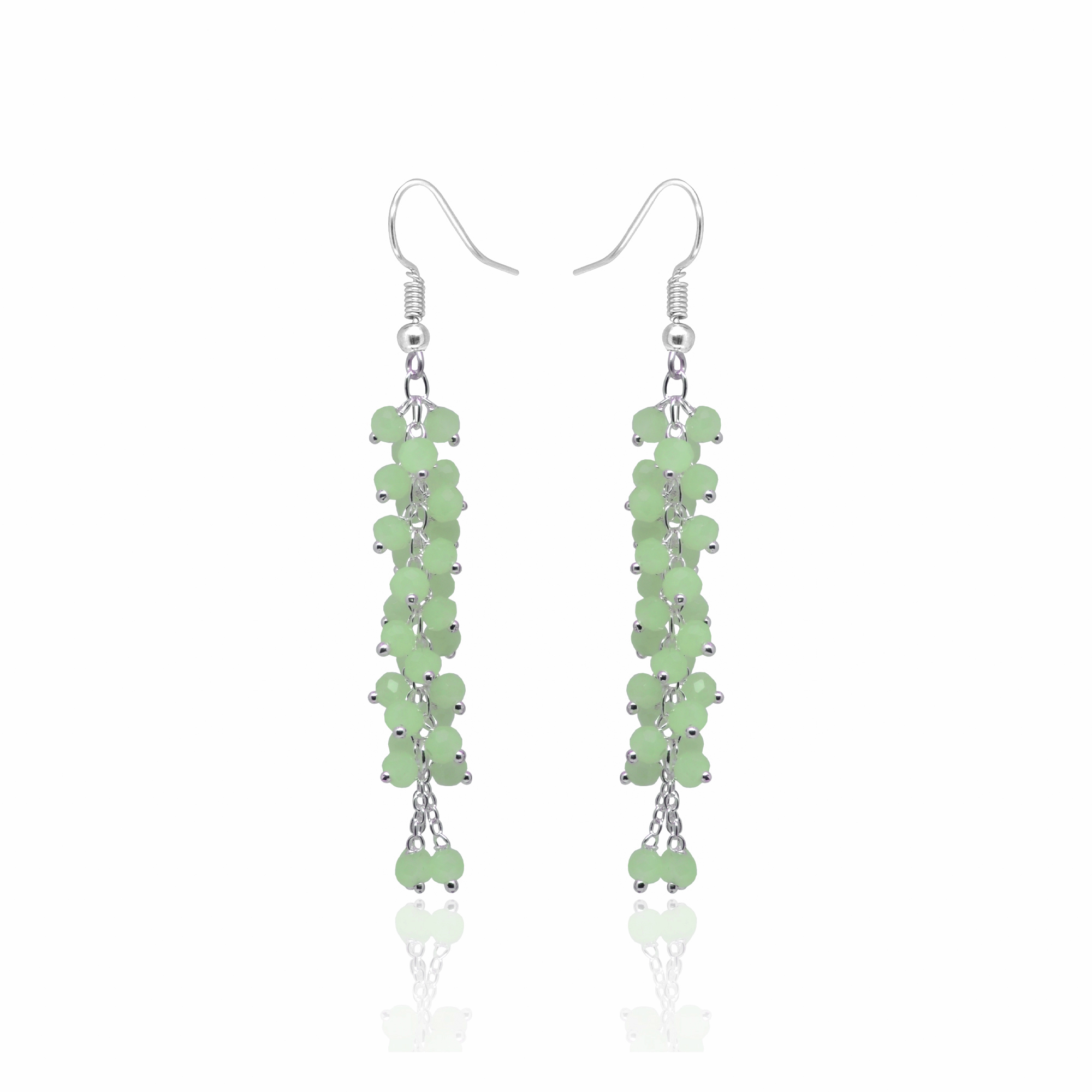 Gehna Jaipur Green Chalcedony Color Zircon Bead Earrings For Girls & Women CE-1082