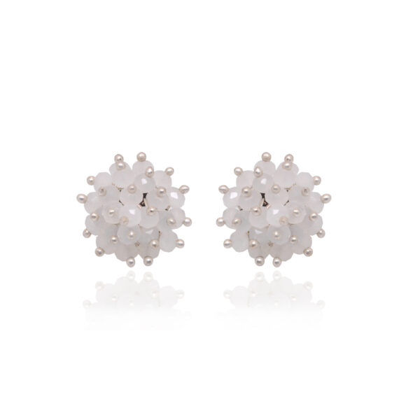 Gehna Jaipur Milk White Zircon Beaded Earrings (Tops) For Girls & Women CE-1087