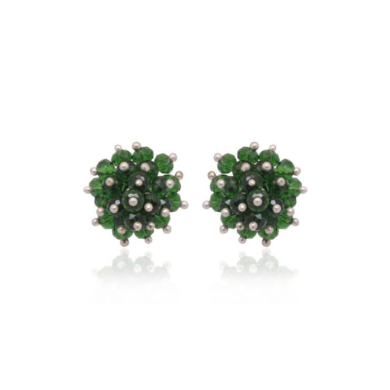 Gehna Jaipur Emerald Green Color Beaded Stud Style Earrings For Girls & Women CE-1089
