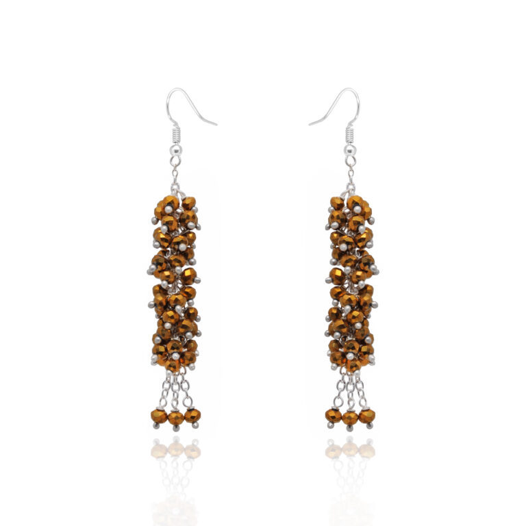 Gehna Jaipur Rose Quartz & Emerald Green Color Beaded Earrings For Girls & Women CE-1098