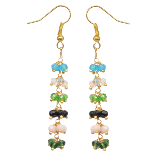 Gehna Jaipur Multi Color Zircon Beads Dangle Drop Style Earrings For Girls & Women CE-1142