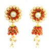 Gehna Jaipur Red Onyx, Pearl & White Sapphire Studded Pachi Earrings For Girls & Women FE-1377