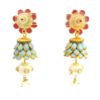 Gehna Jaipur Ruby, Turquoise, Pearl & White Sapphire Studded Pachi Earrings For Girls & Women FE-1379 - Image 4