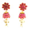 Gehna Jaipur Ruby, Pearl & White Sapphire Studded Pachi Earrings For Girls & Women FE-1387