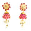 Gehna Jaipur Ruby, Pearl & White Sapphire Studded Pachi Earrings For Girls & Women FE-1387 - Image 4