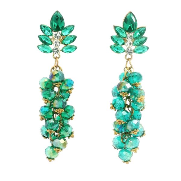Gehna Jaipur Tsavorite Green Color Stone Studded Beautiful Earring  For Girls & Women FE-1388