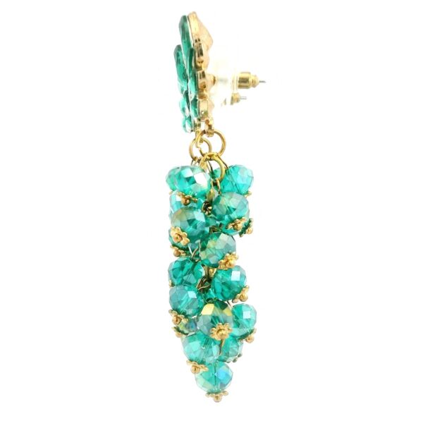 Gehna Jaipur Tsavorite Green Color Stone Studded Beautiful Earring  For Girls & Women FE-1388 - Image 3