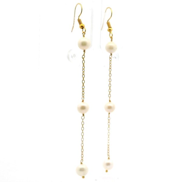 Gehna Jaipur Pearl Beaded Earrings In .925 Sterling Silver For Girls & Women ES-1902 - Image 4