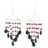 Gehna Jaipur Garnet & Black Spinel Gemstone Earrings Made In .925 Solid Silver For Girls & Women ES-1905