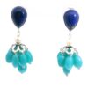 Gehna Jaipur Lapis Lazuli & Blue Chalcedony Gemstone Earrings Made In .925 Solid Silver For Girls & Women ES-1906