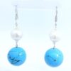 Gehna Jaipur Pearl & Turquoise Ball Gemstone Earrings Made In .925 Solid Silver For Girls & Women ES-1908 - Image 2