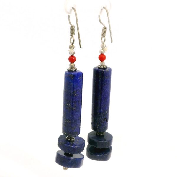 Gehna Jaipur Lapis Lazuli Gemstone Earrings Made In .925 Solid Silver For Girls & Women ES-1910 - Image 3