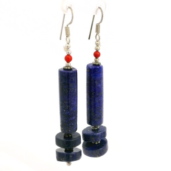 Gehna Jaipur Lapis Lazuli Gemstone Earrings Made In .925 Solid Silver For Girls & Women ES-1910 - Image 2