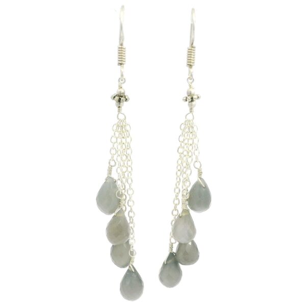 Gehna Jaipur Labradorite Gemstone Earrings Made In .925 Solid Silver For Girls & Women ES-1912