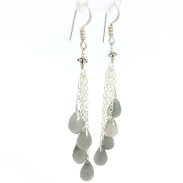 Gehna Jaipur Labradorite Gemstone Earrings Made In .925 Solid Silver For Girls & Women ES-1912 - Image 3