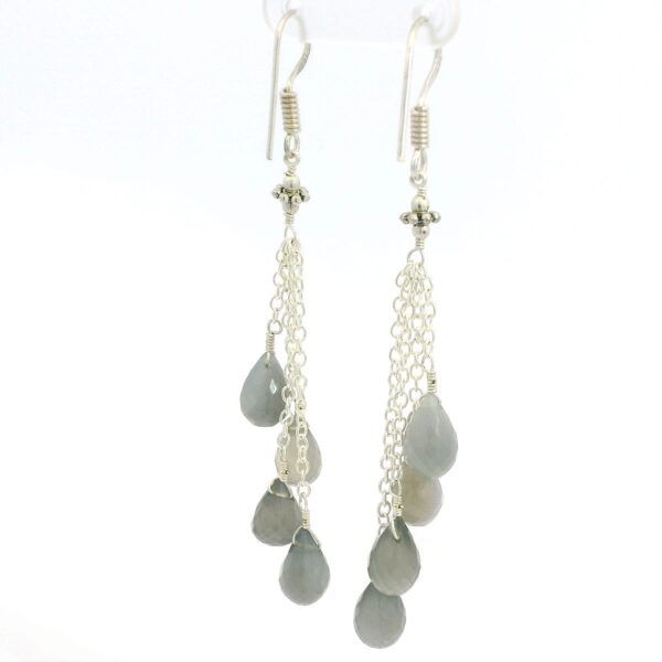 Gehna Jaipur Labradorite Gemstone Earrings Made In .925 Solid Silver For Girls & Women ES-1912 - Image 2