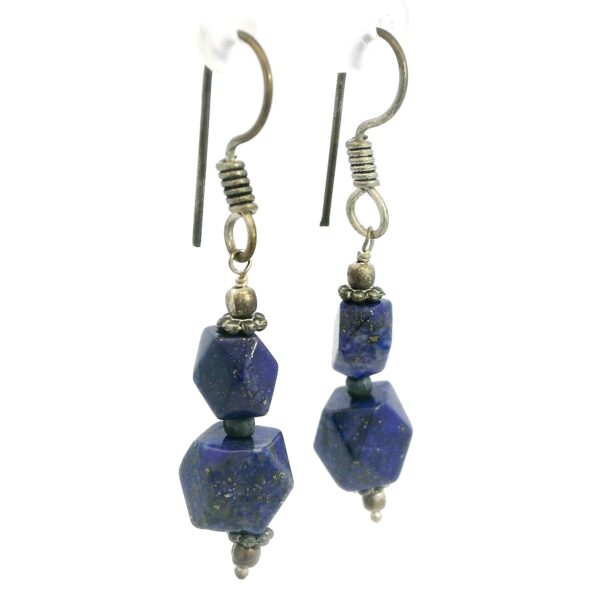Gehna Jaipur Lapis Lazuli Gemstone Earrings Made In .925 Solid Silver For Girls & Women ES-1913 - Image 3