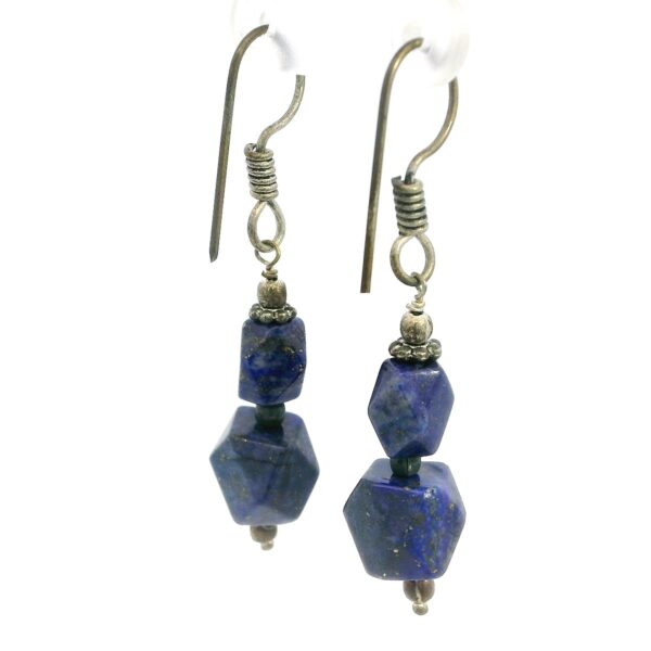 Gehna Jaipur Lapis Lazuli Gemstone Earrings Made In .925 Solid Silver For Girls & Women ES-1913 - Image 2