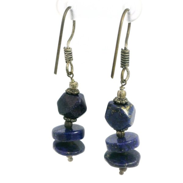 Gehna Jaipur Lapis Lazuli Gemstone Earrings Made In .925 Solid Silver For Girls & Women ES-1917 - Image 3
