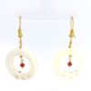Gehna Jaipur Mother Of Pearl & Ruby Gemstone Circle Shape Earrings Made In .925 Solid Silver For Girls & Women ES-1920 - Image 2