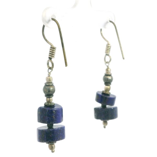 Gehna Jaipur Lapis Lazuli Gemstone Earrings Made In .925 Solid Silver For Girls & Women ES-1924 - Image 3