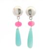 Gehna Jaipur Tourmaline & Aquamarine Gemstone Knotted Earrings In Silver For Girls & Women ES-1928