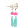Gehna Jaipur Tourmaline & Aquamarine Gemstone Knotted Earrings In Silver For Girls & Women ES-1928 - Image 2