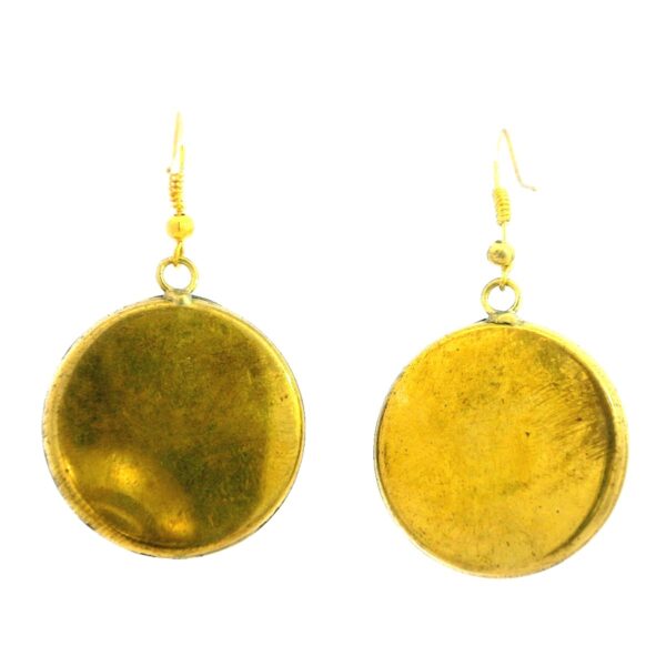 Gehna Jaipur Turquoise & Coral Gemstone Round Shape Tibetan Earrings For Girls & Women IE-1019