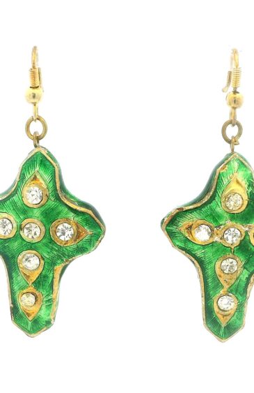 Gehna Jaipur Traditionally Designed Cross Shaped Lac Earrings For Girls & Women LE02-1021
