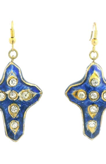 Gehna Jaipur Traditionally Designed Cross Shaped Lac Earrings For Girls & Women LE02-1023