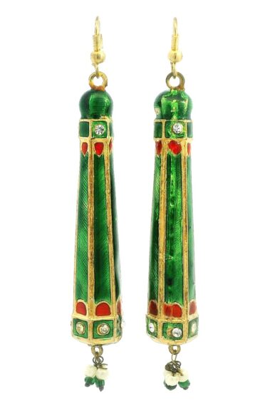 Gehna Jaipur Elegant Handcrafted Pair Of Green Color Lacquer Earring For Girls & Women LE02-1026