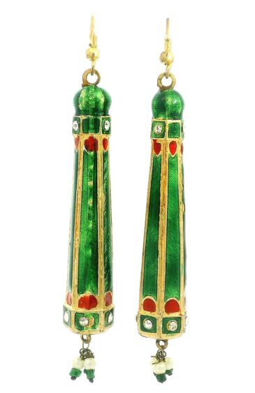 Gehna Jaipur Elegant Handcrafted Pair Of Green Color Lacquer Earring For Girls & Women LE02-1026