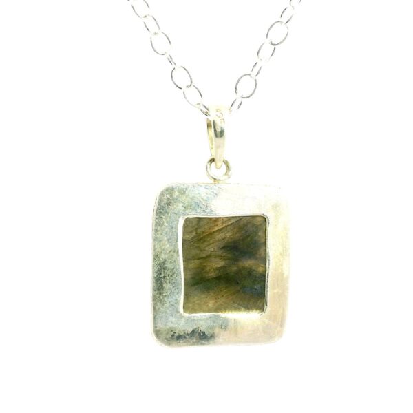 Gehna Jaipur Labradorite Octagon Shape Gemstone Studded 925 Sterling Silver Pendant For Girls & Women SP03-1113 - Image 4