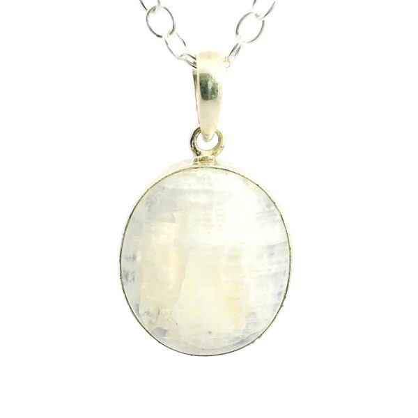 Gehna Jaipur Moonstone Oval Shape Gemstone Studded 925 Sterling Silver Pendant For Girls & Women SP03-1114