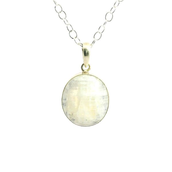 Gehna Jaipur Moonstone Oval Shape Gemstone Studded 925 Sterling Silver Pendant For Girls & Women SP03-1114 - Image 4