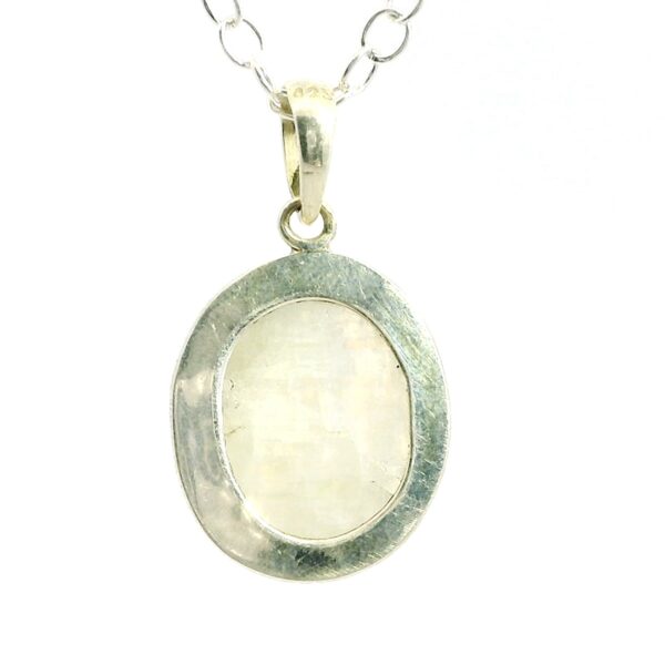 Gehna Jaipur Moonstone Oval Shape Gemstone Studded 925 Sterling Silver Pendant For Girls & Women SP03-1114 - Image 3