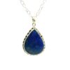 Gehna Jaipur Lapis Lazuli Pear Shape Gemstone Studded 925 Sterling Silver Pendant For Girls & Women SP03-1116