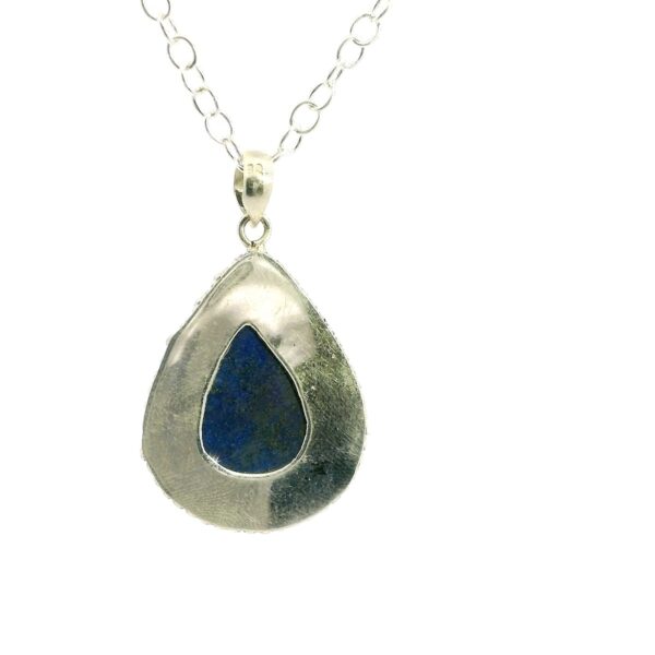Gehna Jaipur Lapis Lazuli Pear Shape Gemstone Studded 925 Sterling Silver Pendant For Girls & Women SP03-1116 - Image 4