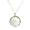 Gehna Jaipur Moonstone Round Shape Gemstone Studded 925 Sterling Silver Pendant For Girls & Women SP03-1118