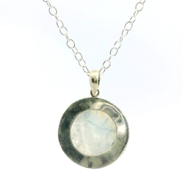 Gehna Jaipur Moonstone Round Shape Gemstone Studded 925 Sterling Silver Pendant For Girls & Women SP03-1118 - Image 3