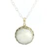 Gehna Jaipur Moonstone Round Shape Gemstone Studded 925 Sterling Silver Pendant For Girls & Women SP03-1122