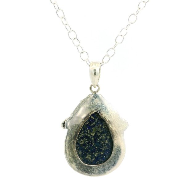 Gehna Jaipur Lapis Lazuli Pear Shape Gemstone Studded 925 Sterling Silver Pendant For Girls & Women SP03-1124 - Image 3