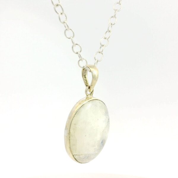 Gehna Jaipur Moonstone Oval Shape Gemstone Studded 925 Sterling Silver Pendant For Girls & Women SP03-1125 - Image 4