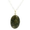 Gehna Jaipur Labradorite Oval Shape Gemstone Studded 925 Sterling Silver Pendant For Girls & Women SP03-1126