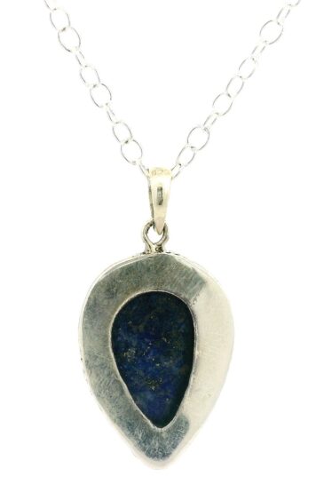 Gehna Jaipur Lapis Lazuli Pear Shape Gemstone Studded 925 Sterling Silver Pendant For Girls & Women SP03-1127