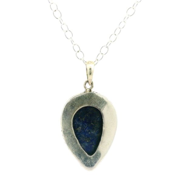Gehna Jaipur Lapis Lazuli Pear Shape Gemstone Studded 925 Sterling Silver Pendant For Girls & Women SP03-1127 - Image 2